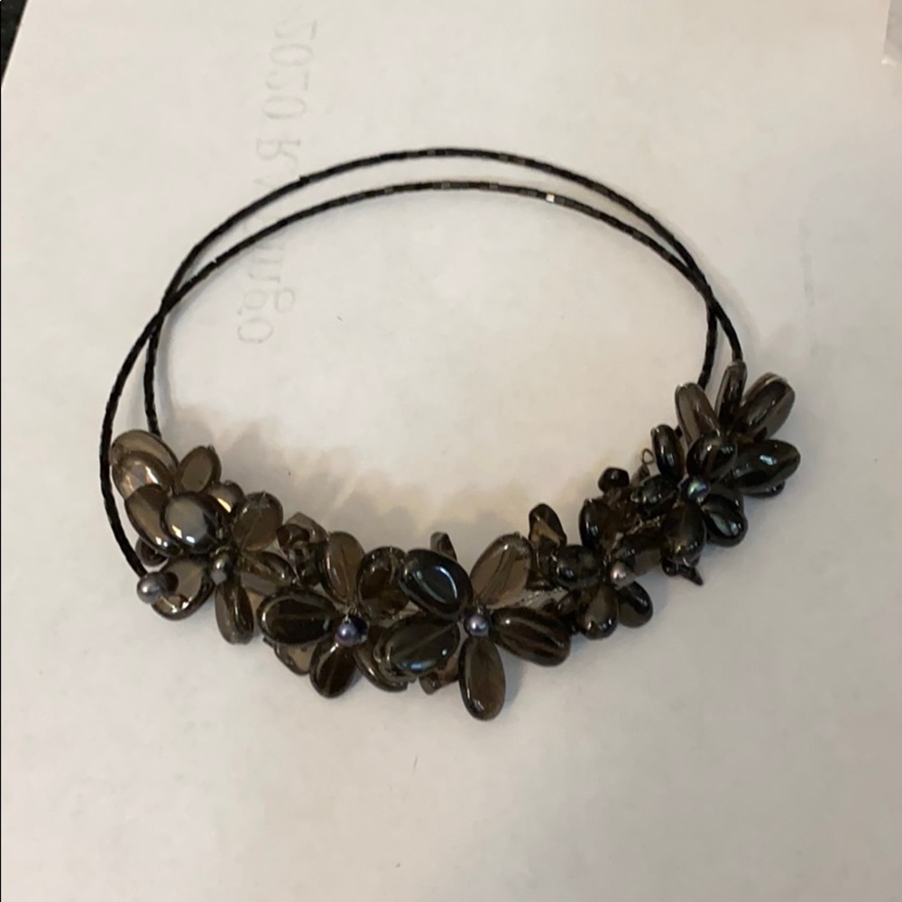 Beaded flower choker